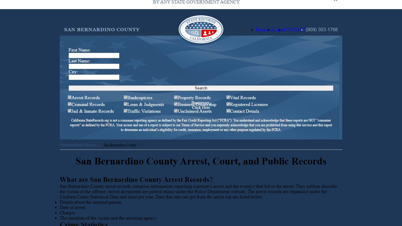 San Bernardino County Arrest, Court, and Public Records