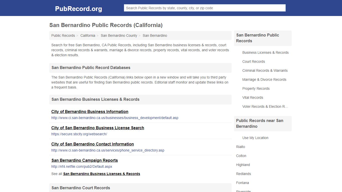 Free San Bernardino Public Records (California Public Records)