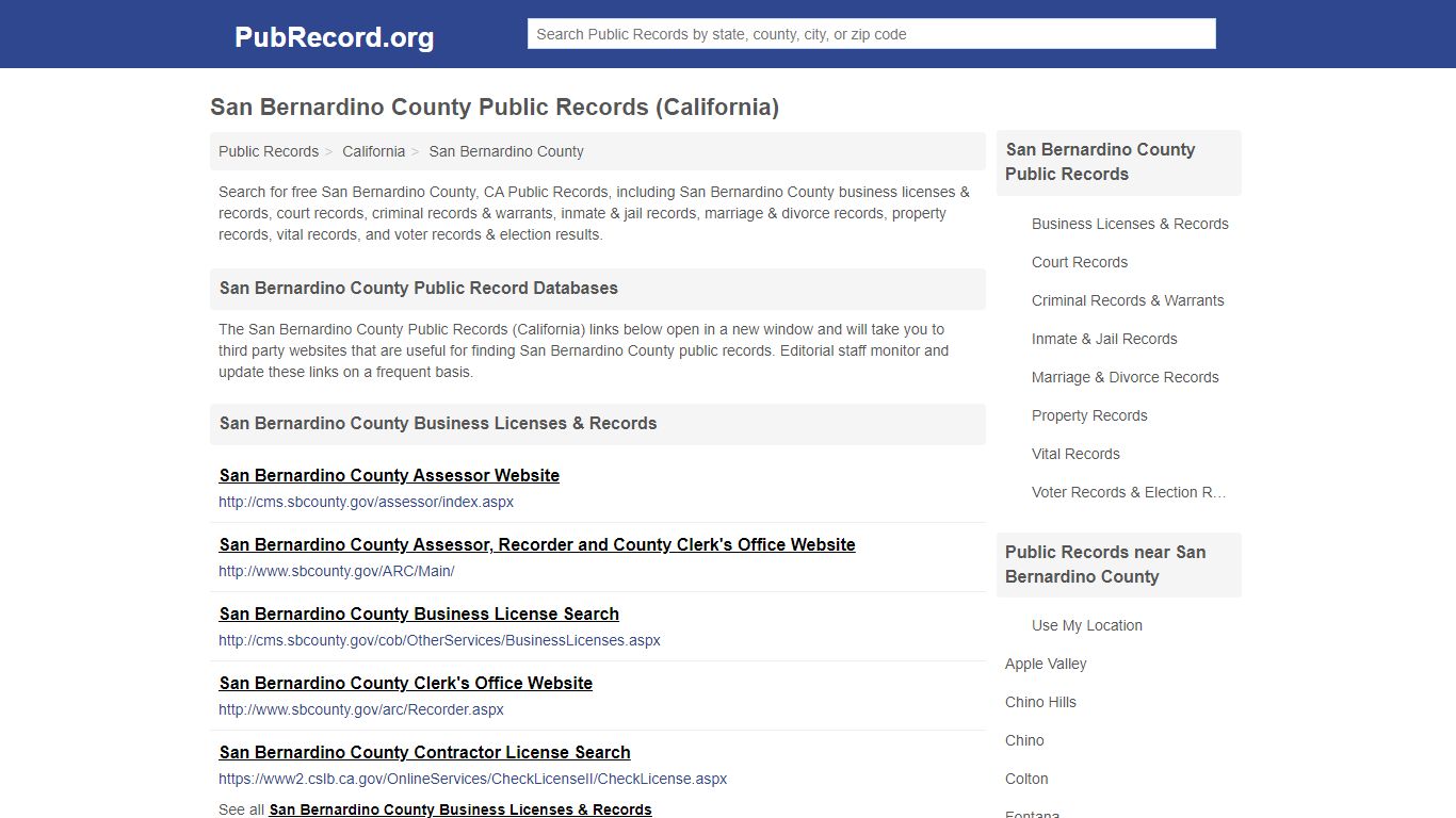 San Bernardino County Public Records (California)